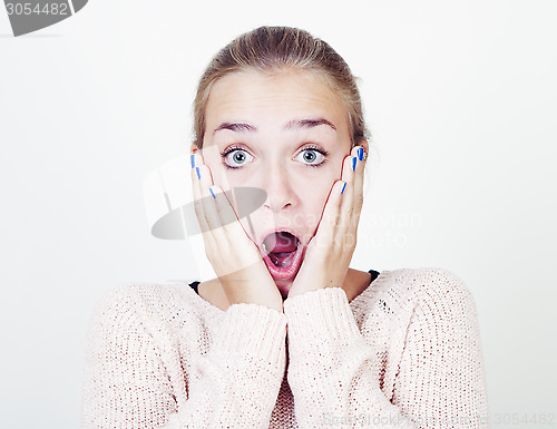 Image of frightened girl portrait