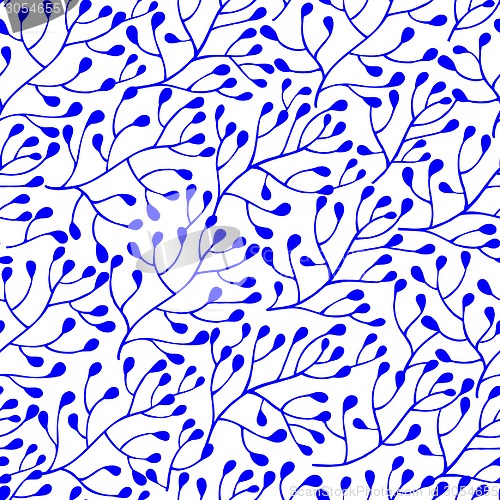 Image of Blue floral seamless pattern.