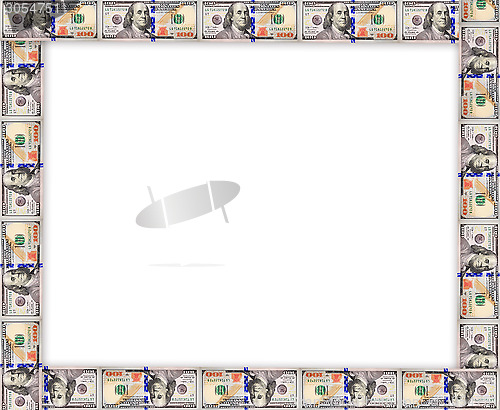 Image of Frame from the dollars isolated on the white