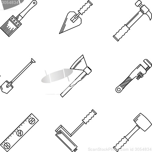 Image of Contour vector icons for hand tools