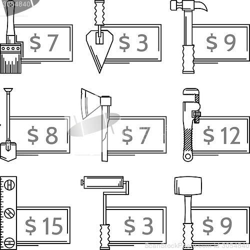 Image of Contour vector icons for hand tools store