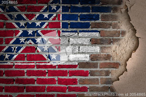 Image of Dark brick wall with plaster - Mississippi