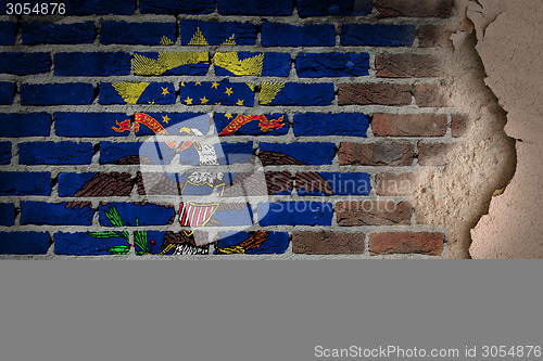 Image of Dark brick wall with plaster - North Dakota