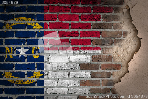 Image of Dark brick wall with plaster - North Carolina