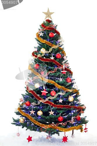 Image of Decorated new year tree