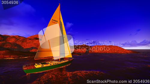 Image of Yachting along  shore