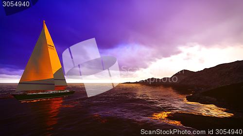 Image of Yachting along  shore