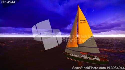 Image of Yachting along  shore