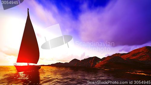 Image of Yachting along  shore