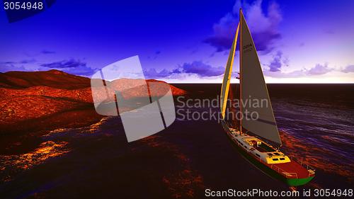 Image of Yachting along  shore