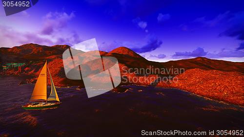 Image of Yachting along  shore