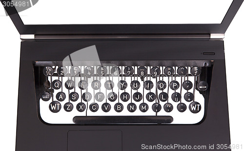 Image of Laptop with old fashioned typewriter keys