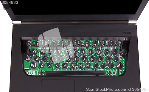 Image of Laptop with old fashioned typewriter keys