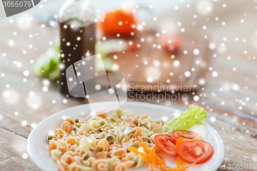 Image of close up of pasta meal on plate