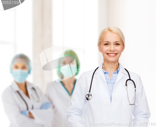 Image of smiling female doctor with stethoscope