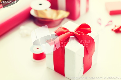 Image of close up of christmas presents