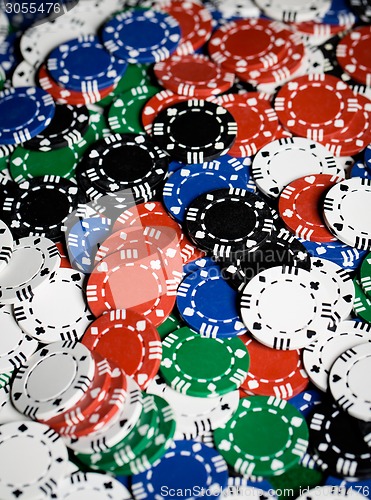 Image of close up of casino chips background