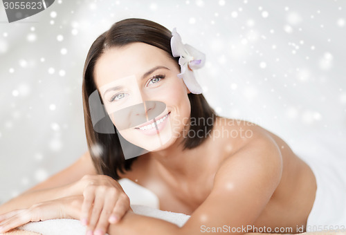 Image of beautiful young woman in spa