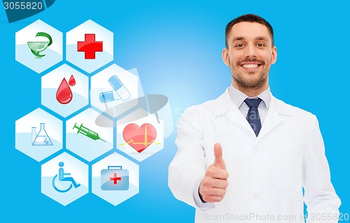 Image of smiling male doctor with stethoscope