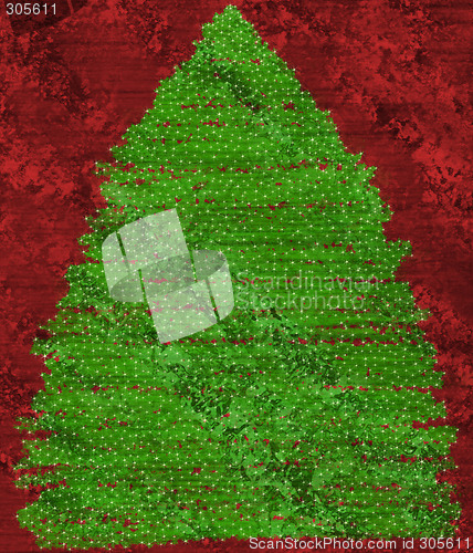 Image of Grunge Style Christmas Tree