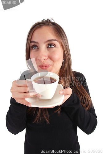 Image of Woman enjoying tea