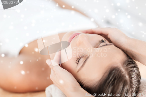 Image of beautiful young woman in spa