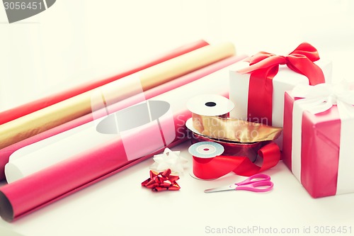 Image of close up of christmas presents