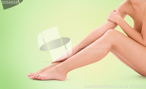 Image of healthy beautiful bare woman legs