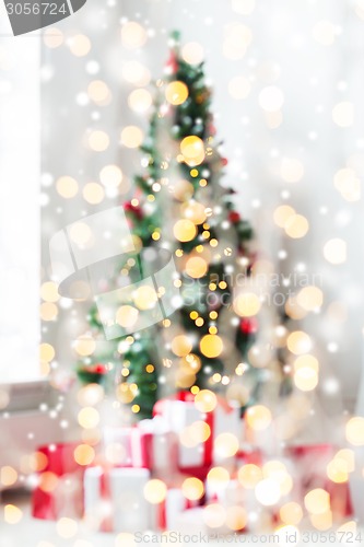 Image of room with christmas tree and presents background