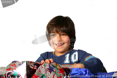 Image of Boy with gifts