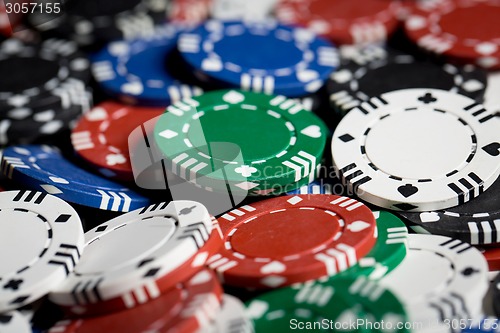 Image of close up of casino chips background