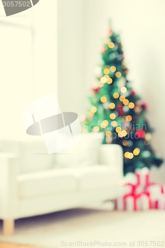 Image of room with christmas tree and presents background