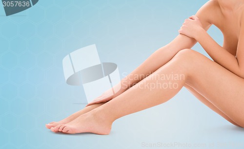 Image of healthy beautiful bare woman legs