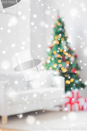 Image of room with christmas tree and presents background