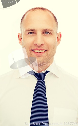 Image of portrait of smiling businessman
