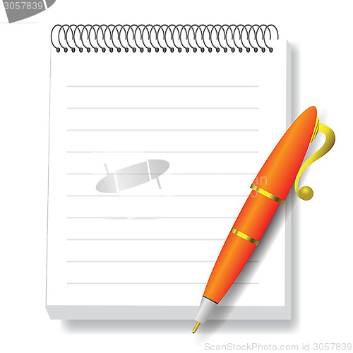 Image of notebook and pen