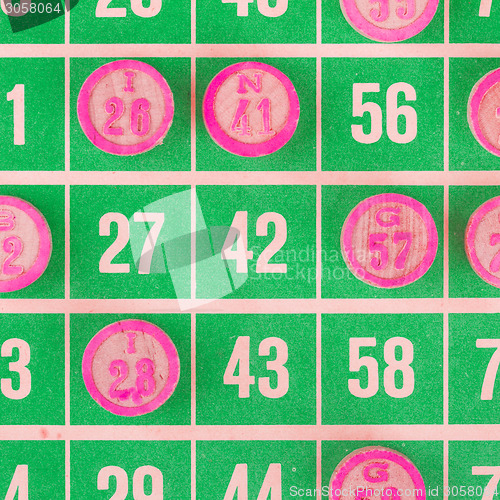 Image of Green bingo card isolated