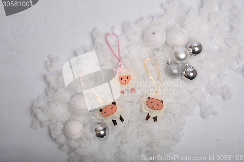 Image of Funny Christmas sheep and balls