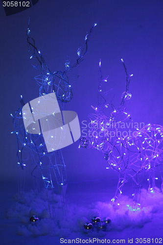 Image of  Christmas wicker iron deer