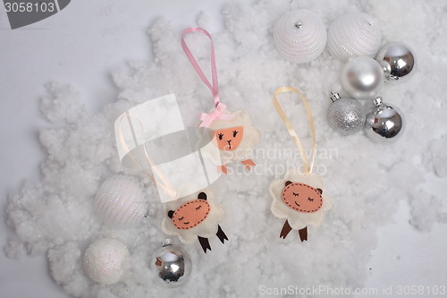 Image of Funny Christmas sheep and balls