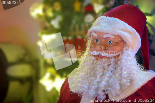 Image of Santa Klaus figure with Christmas lights decoration