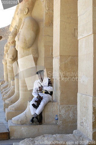 Image of Egyptian Tourist Police Officer rests