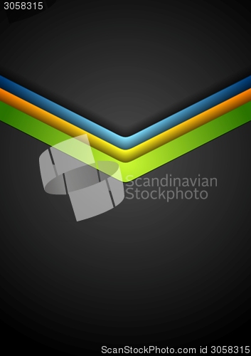 Image of Colorful arrows on dark background