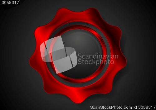 Image of Bright red metal gear logo