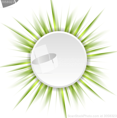 Image of Green beams and white circle abstract background