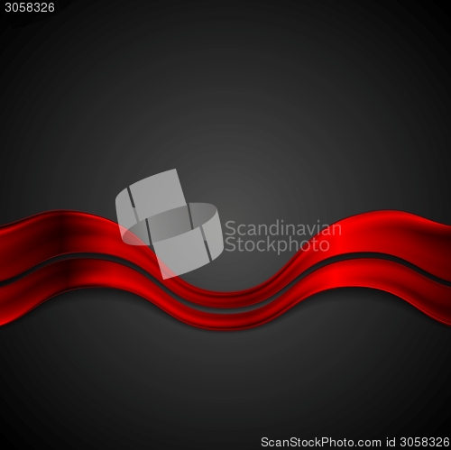 Image of Dark red futuristic waves background