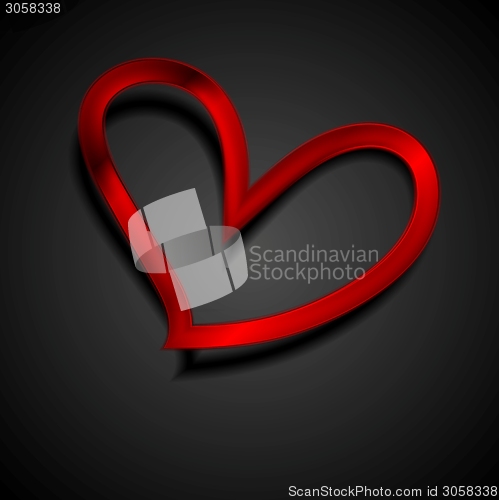 Image of Valentine Day background with red metal hearts