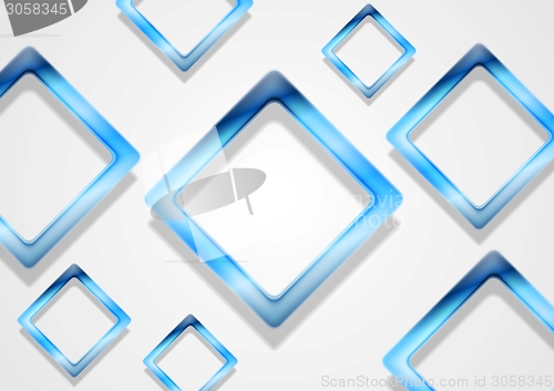 Image of Blue shiny squares on white background