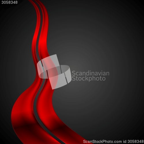 Image of Dark red futuristic waves background