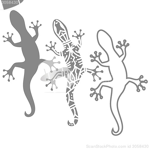 Image of silhouettes of salamander